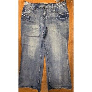 Earl Jeans Womens Plus Size 22W Denim Med Blue Jeans Bling High Rise Stretch